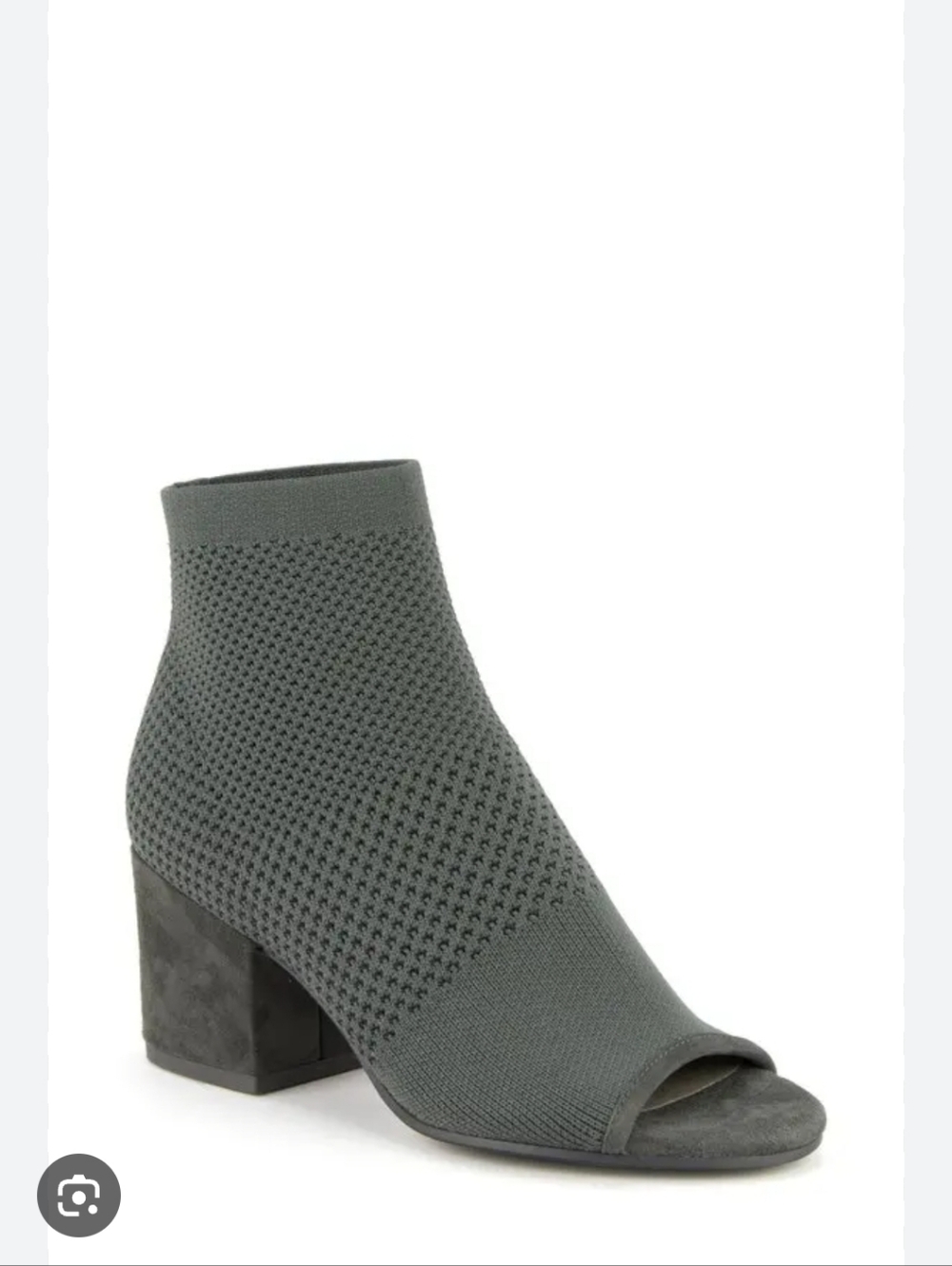 Eileen Fisher Graphite Knit Open-Toe Ankle Boot